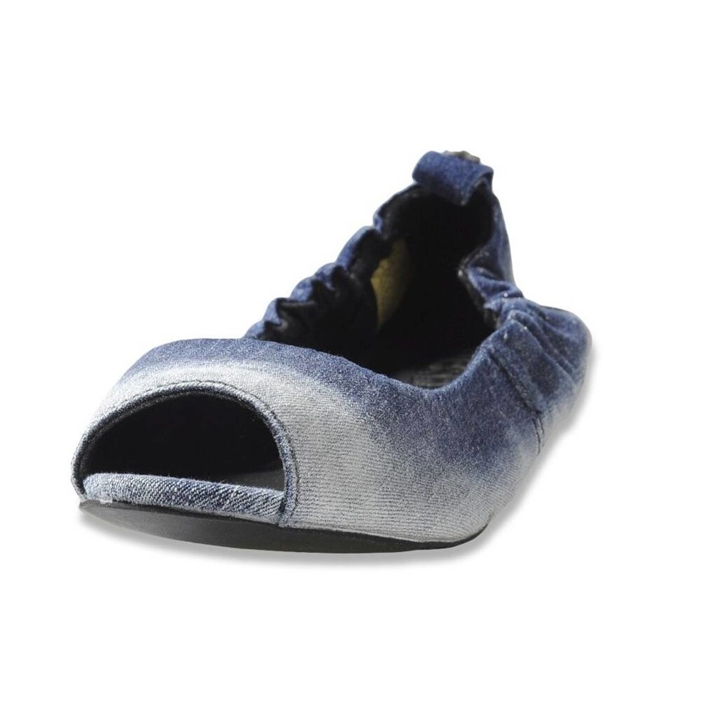 Diesel Tippy Peep Open Toe Ballet Ballerina Flat Shoe Indigo/Silver 5 NIB $110